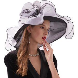 Women's Derby Church Hat Tea Party Fascinators White Black